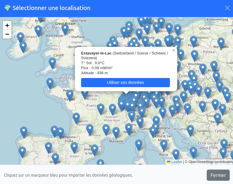 Profils climatiques, matériaux géologiques, carte géologie